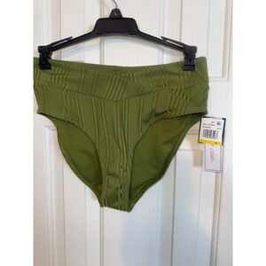 Salt & Cove Olive Green High Waist Ribbed Swim Bottoms Size M‎